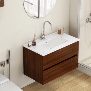 32-Inch Wall-Mounted Bathroom Vanity