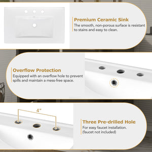 30" Bathroom Vanity with Sink Combo Set