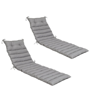 2PCS Set Outdoor Lounge Chair Replacement Cushions - Grey