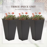 Outsunny Set of 3 Tall Planters with Drainage Hole