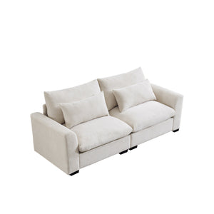 Beige Corduroy Sofa Couch