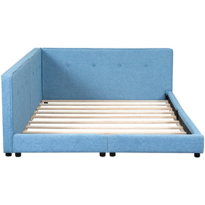 Modern Upholstered Platform Bed With USB Ports And LED Belt