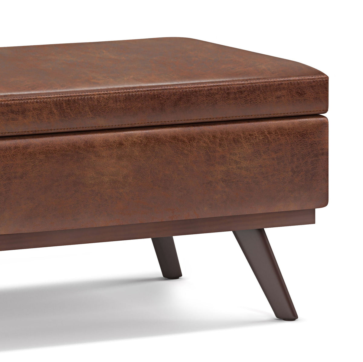 Owen - Lift Top Large Coffee Table Storage Ottoman, Mid Century Style