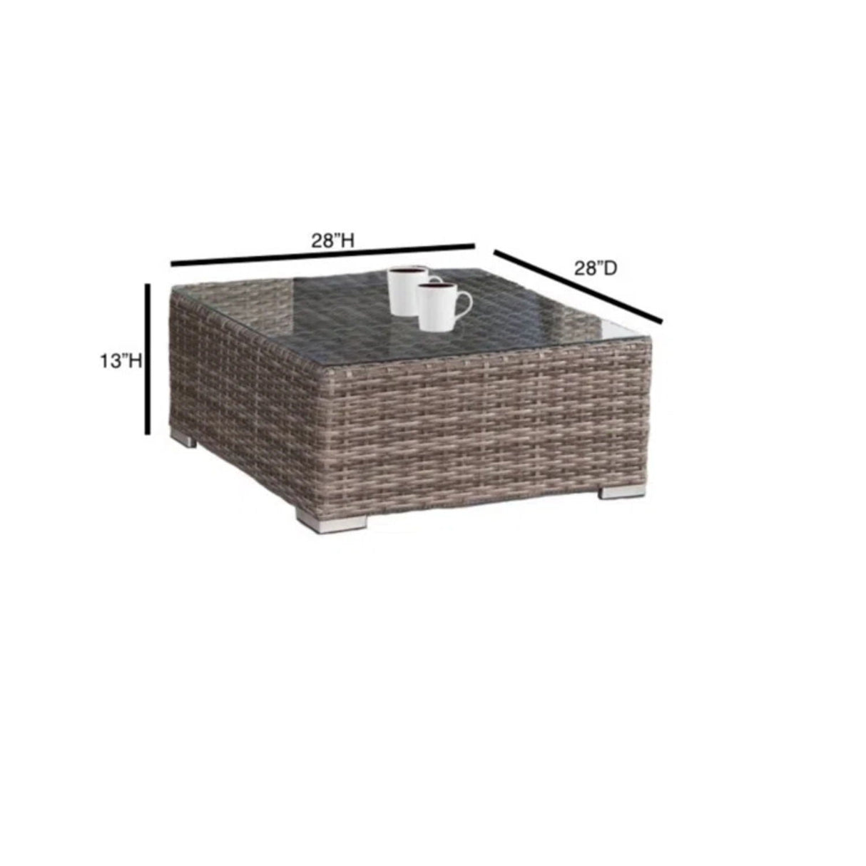 Modern Patio Rattan Sectional Set With Cushions