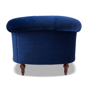 Victorian Tufted Upholstered Accent Chair with Nailhead Trim - Dark Red, Blue, or Pink