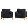 Wide Modern Performance Accent Chair With Natural Legs