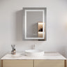 Bathroom Medicine Cabinet With LED Mirror, Anti-Fog, Waterproof, 3000K~6000K Single Door Lighted Bathroom Cabinet With Touch Swich