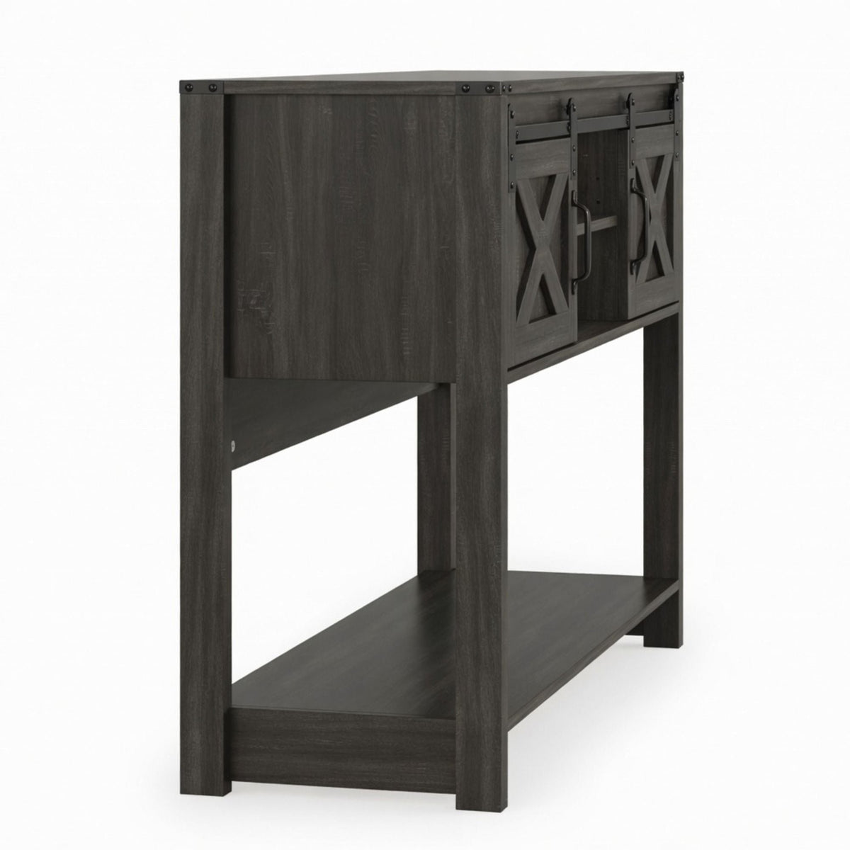 Farmhouse Entryway Table With Sliding Barn Door