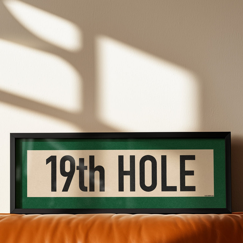 Framed 19th Hole Golf Art Scroll Print