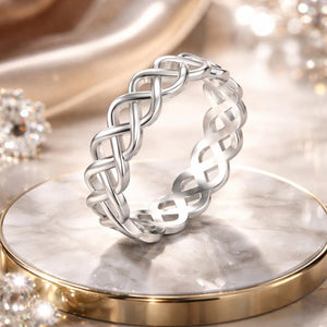 925 Sterling Silver and White Gold 0.5cm Ring Size 6.0