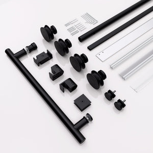 Frameless Single Sliding Shower Door With Clear Tempered Glass