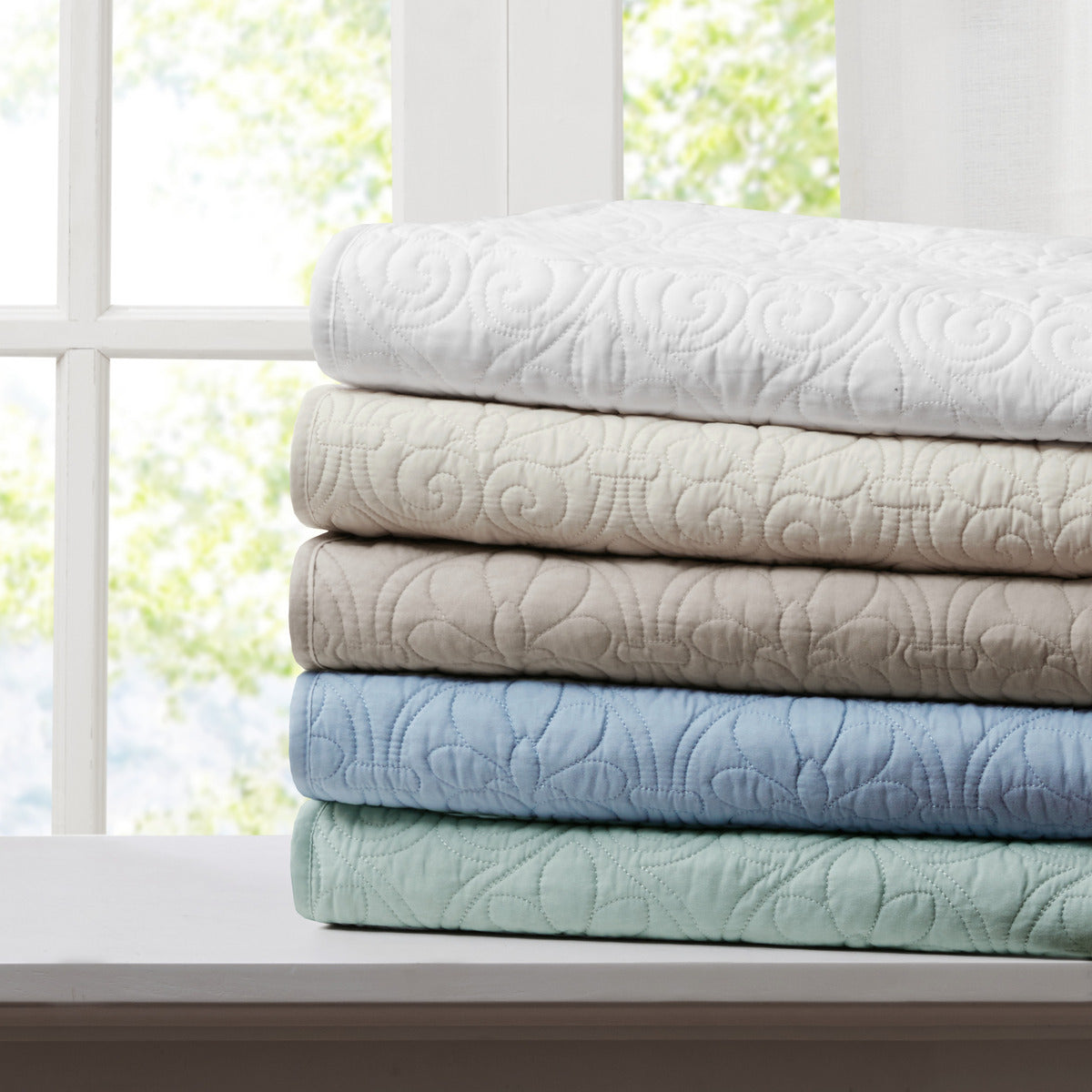 Oversized Quilted Throw Blue 60x70'