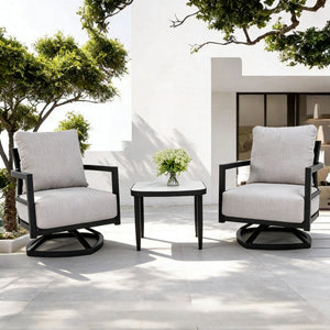 Outdoor Patio Furniture, Chat Set, Sunbrella Cushions And Side Table