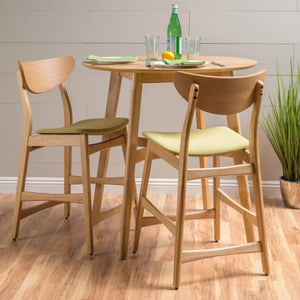 Retro Modern Counter Height Chair Set with Cushioned Seats