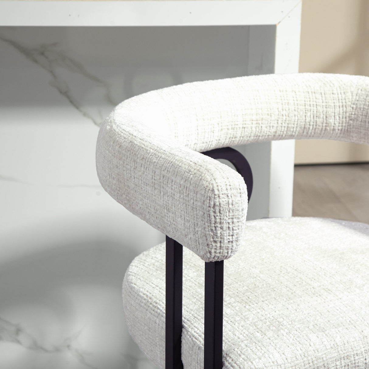 Household bar stools set of 2, modern upholstered with back