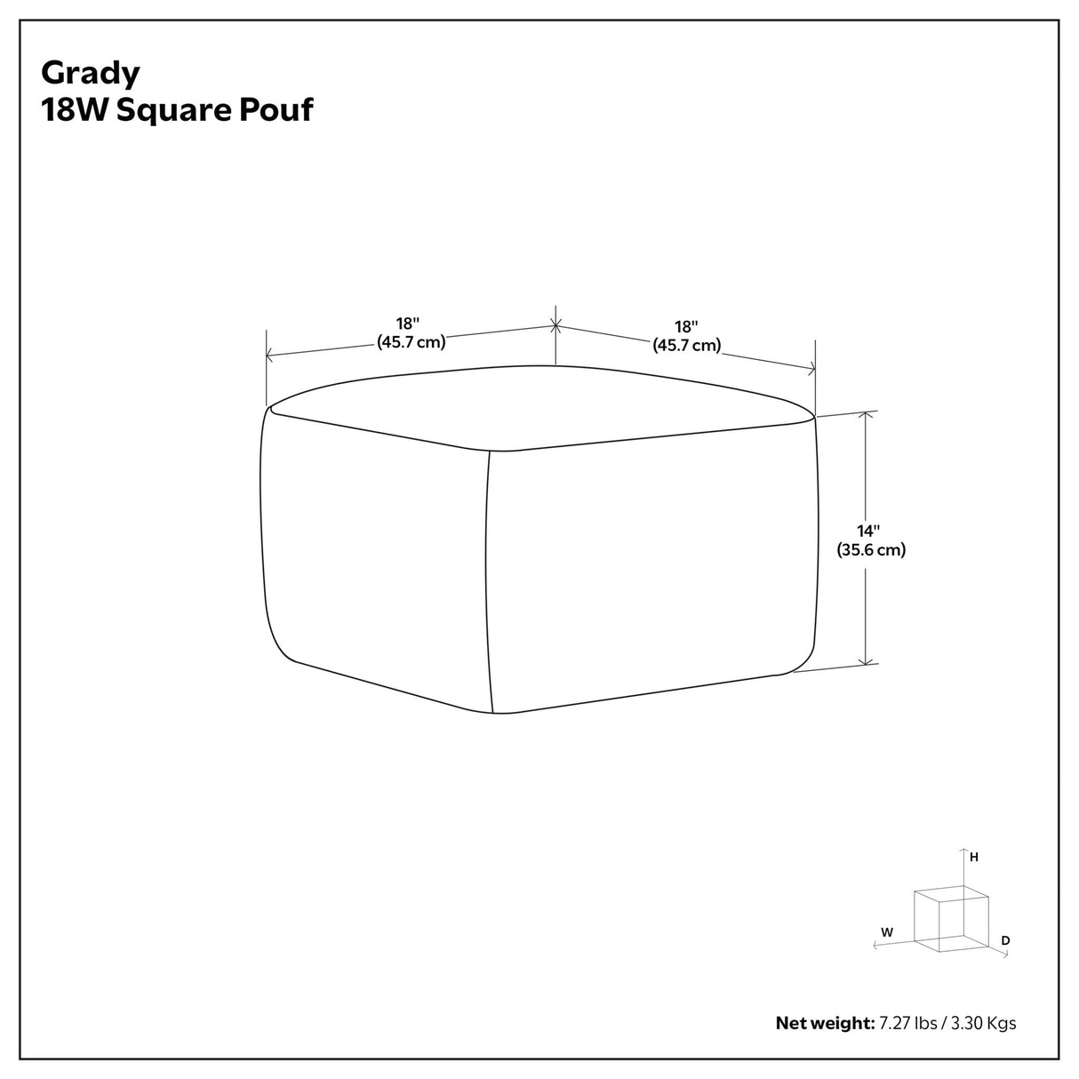 Grady - Handcrafted Square Pouf