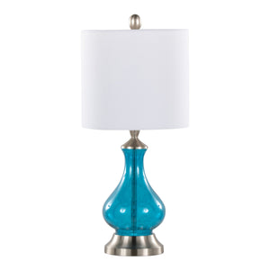 Jasmine 22" Seeded Glass Drum Shade Table Lamp