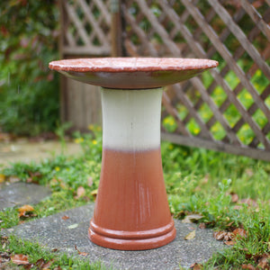Handmade Glazed Ceramic Bird Bath