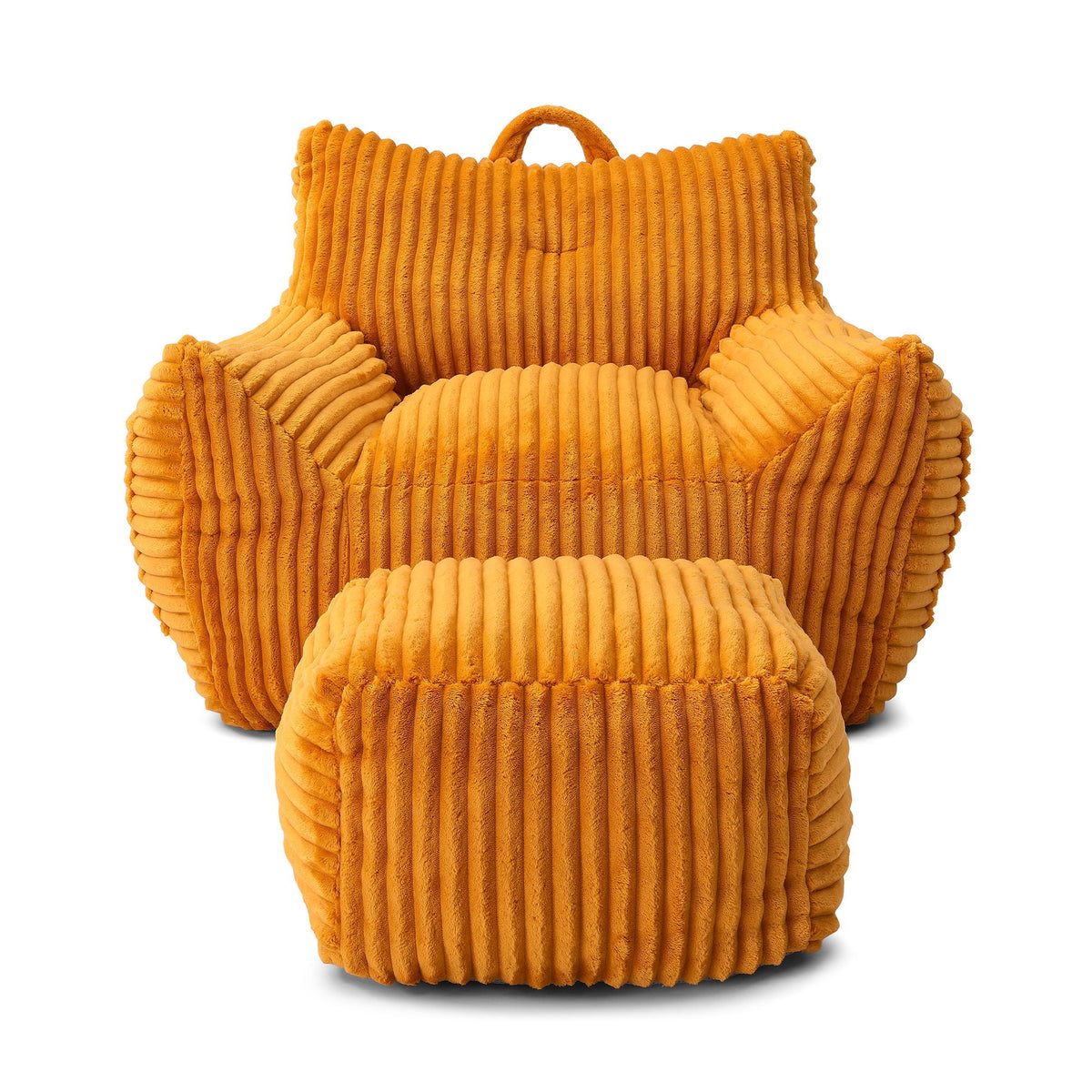 Giant Bean Bag Chair With Armrests And Footstool