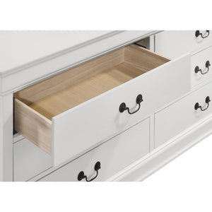 Mckee - 4 Piece Queen Bedroom Set, Includes Bed, Nightstand, Dresser And Mirror - White