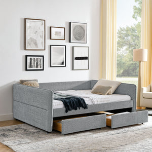 Upholstered Daybed & 2 Drawers