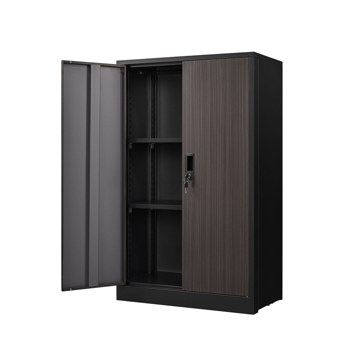 Metal Storage Cabinet With Locking Doors And Adjustable Shelf, Folding Filing Storage Cabinet, Folding Storage Locker Cabinet For Home Office, School, Garage