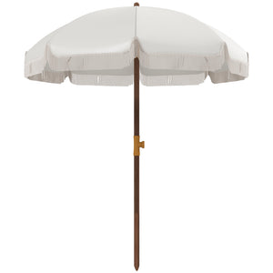 Outsunny 6.2' Portable Beach Umbrella, UV 40+ Ruffled Outdoor Umbrella
