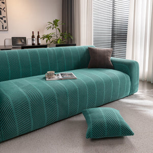 High Stretch Chevron Sofa Cover, Soft Washable Textured Jacquard Slipcover for Couch