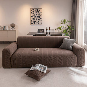 High Stretch Chevron Sofa Cover, Soft Washable Textured Jacquard Slipcover for Couch