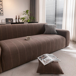 High Stretch Chevron Sofa Cover, Soft Washable Textured Jacquard Slipcover for Couch