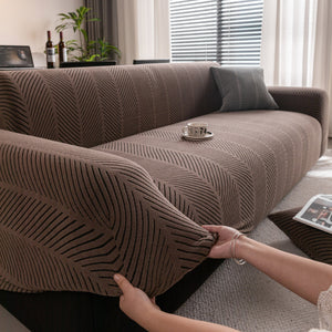 High Stretch Chevron Sofa Cover, Soft Washable Textured Jacquard Slipcover for Couch