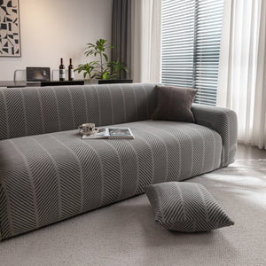 High Stretch Chevron Sofa Cover, Soft Washable Textured Jacquard Slipcover for Couch