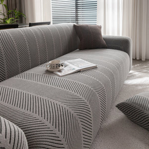 High Stretch Chevron Sofa Cover, Soft Washable Textured Jacquard Slipcover for Couch