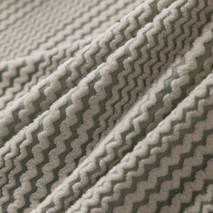 Modern Textured Stretch Sofa Cover, Plush Fleece Sofa Slipcover with 3D Stripe Texture