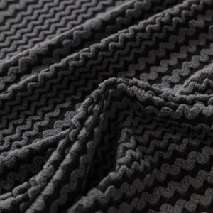 Modern Textured Stretch Sofa Cover, Plush Fleece Sofa Slipcover with 3D Stripe Texture