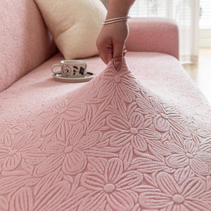 High Elastic Floral Couch Slipcover, Jacquard Stretch Non-Slip Furniture Protector