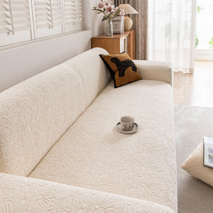 High Elastic Floral Couch Slipcover, Jacquard Stretch Non-Slip Furniture Protector