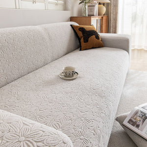High Elastic Floral Couch Slipcover, Jacquard Stretch Non-Slip Furniture Protector