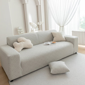 High Stretch Jacquard Sofa Slipcover, Soft Spandex Textured Floral Couch Cover