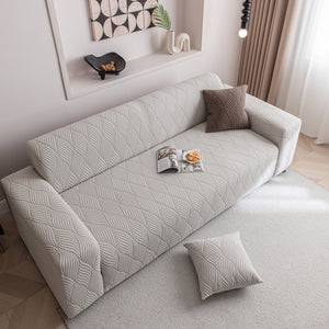 Modern Wavy Jacquard Sofa Slipcover, High Stretch Sofa Cover with 3D Organic Texture