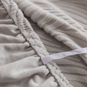Modern Wavy Jacquard Sofa Slipcover, High Stretch Sofa Cover with 3D Organic Texture