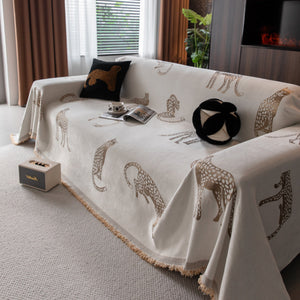 Leopard Sofa Cover Blanket Stylish Furniture Protector Throw for Couches & Loveseats