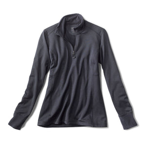 Women's Horseshoe Hills Quarter-Zip Pullover Carbon Size Medium Recycled Materials/Synthetic/Fleece Orvis