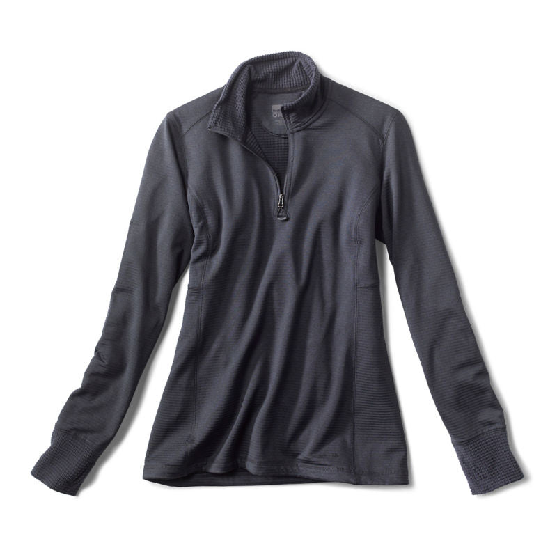 Women's Horseshoe Hills Quarter-Zip Pullover Carbon Size Medium Recycled Materials/Synthetic/Fleece Orvis