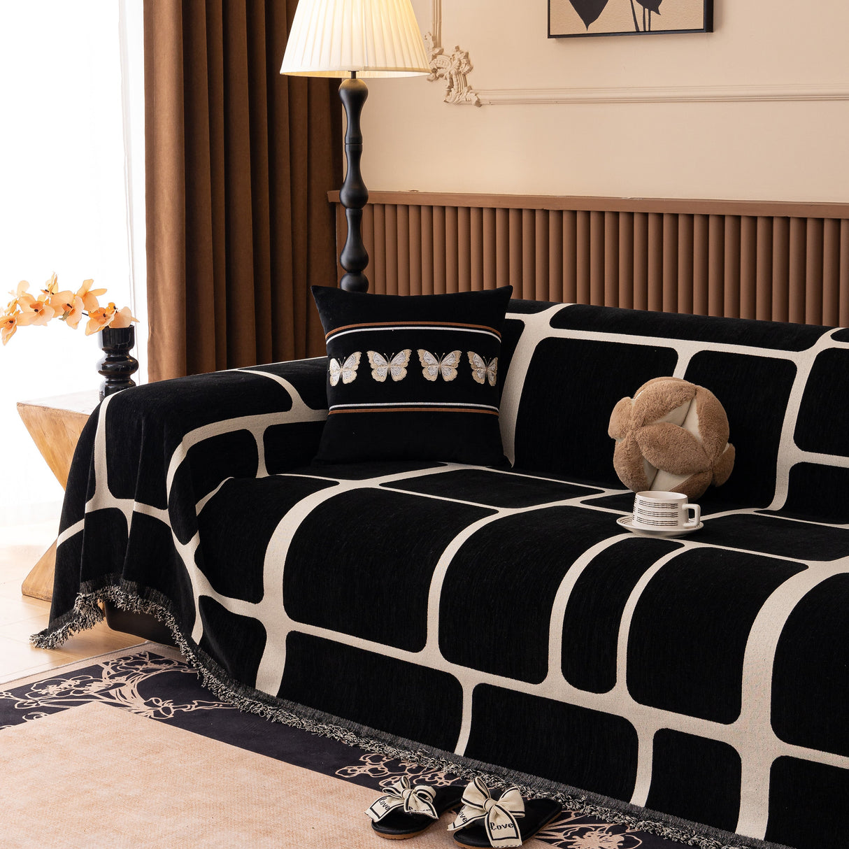 Modern Geometric Sofa Cover Decorative Couch Throw Blanket Furniture Protector