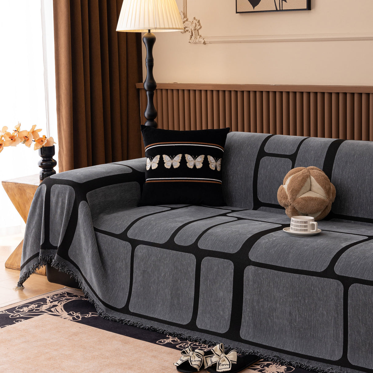 Modern Geometric Sofa Cover Decorative Couch Throw Blanket Furniture Protector