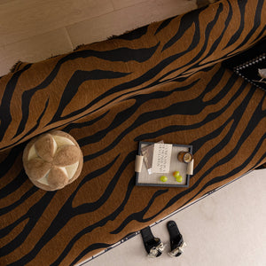 Zebra Striped Chenille Throw Sofa Cover Full-Cover Decorative Furniture Slipcover
