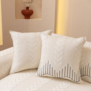 3D Quilted Thick Cotton Sofa Cover Non-Slip Couch Throw for Fabric & Leather Sofas