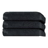 Cotton Geometric Jacquard Absorbent Bath Towel Set of 3 - Bath Towel by Superior Brand