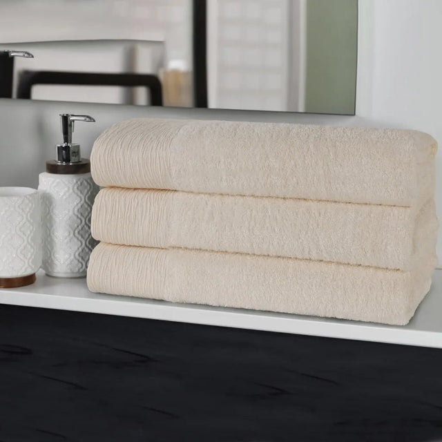 Rayon from Bamboo Eco-Friendly Fluffy Soft Solid Bath Towel Set of 3 - Bath Towel by Superior Brand